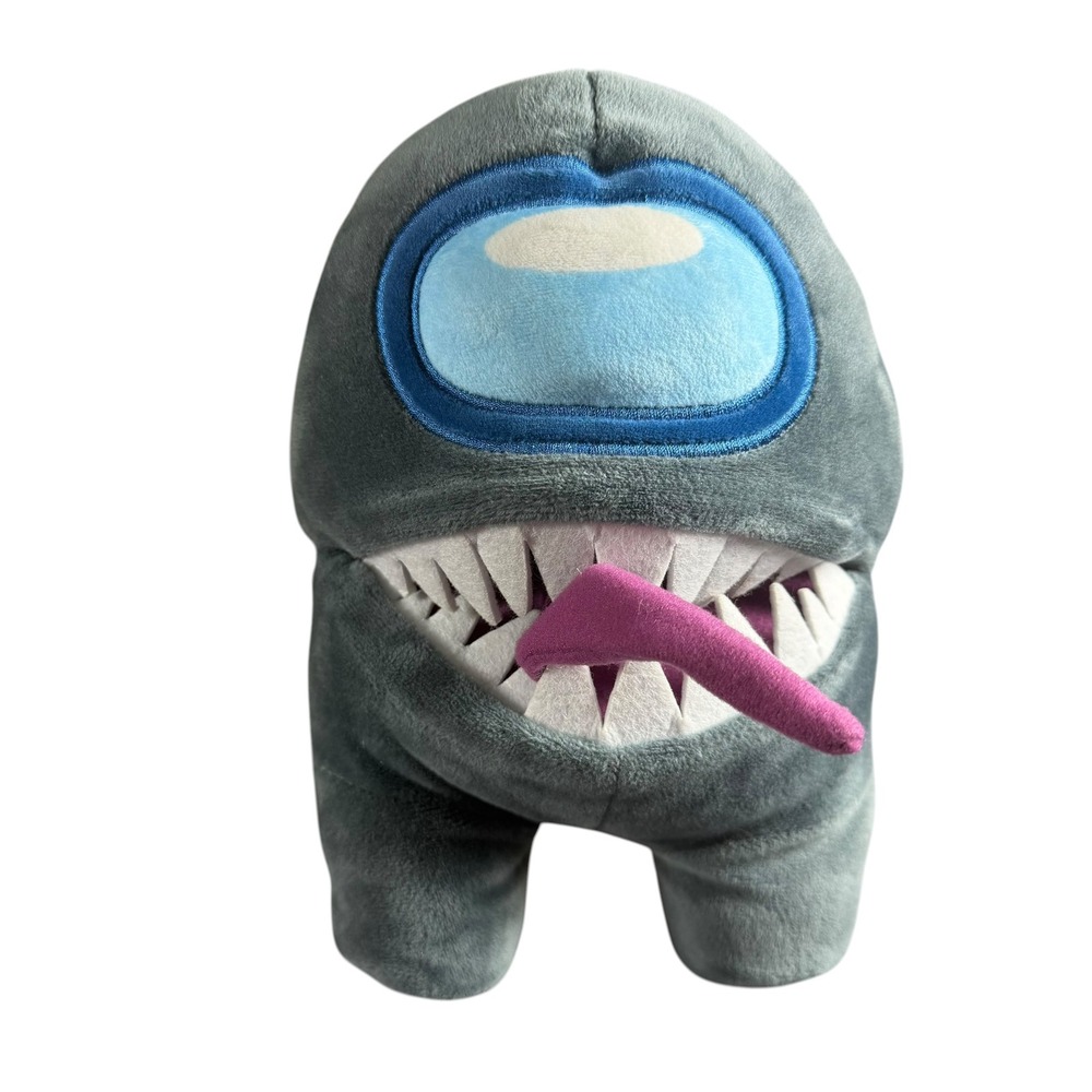 Among Us Impostor Plush 10 Inch Gray Tongue Out YuMe Toikido Innersloth Toy